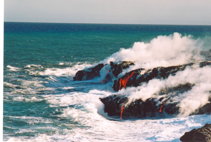 Lava flowing into the sea LKP